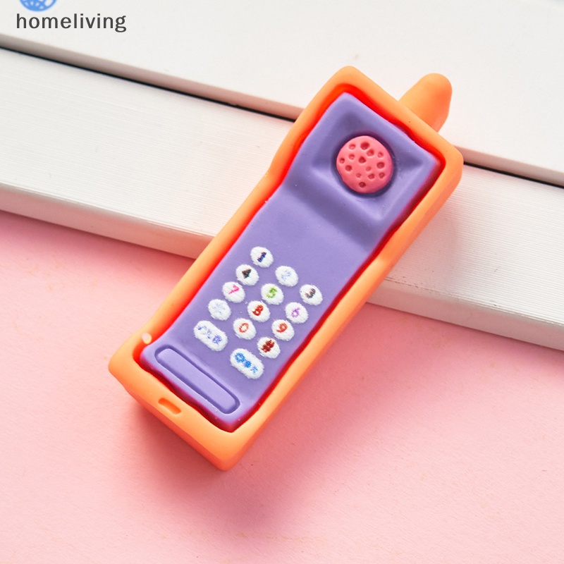 Set 2 Mô Hình Điện Thoại Di Động Mini Trang Trí Nhà Búp Bê Phong Cách Retro