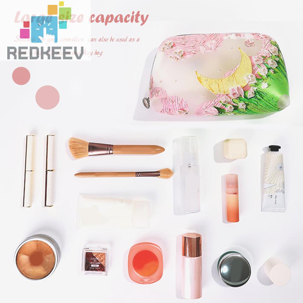 Túi Đựng Mỹ Phẩm Bằng TPU Họa Tiết Hoa Đa Năng Tiện Dụng Cho Nữ