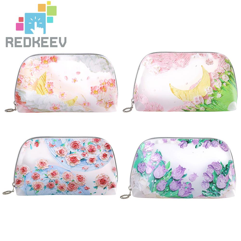 Túi Đựng Mỹ Phẩm Bằng TPU Họa Tiết Hoa Đa Năng Tiện Dụng Cho Nữ