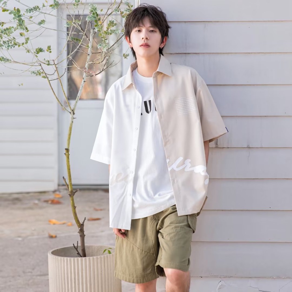 Áo Sơ Mi Nam Cổ Bẻ Phong Cách Hàn Quốc, Thiết Kế Màu Sắc Phong Cách Cổ Điển, Rộng Rãi, Chất Lượng Cao, Áo Sơ Mi Mới Cho Mùa Hè