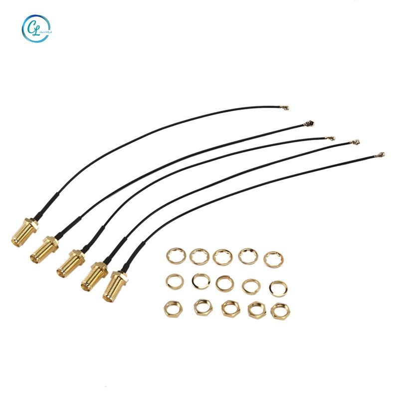Bộ 5 Cáp Nối Ăng Ten WiFi SMA Cái Sang IPX Dài 15cm