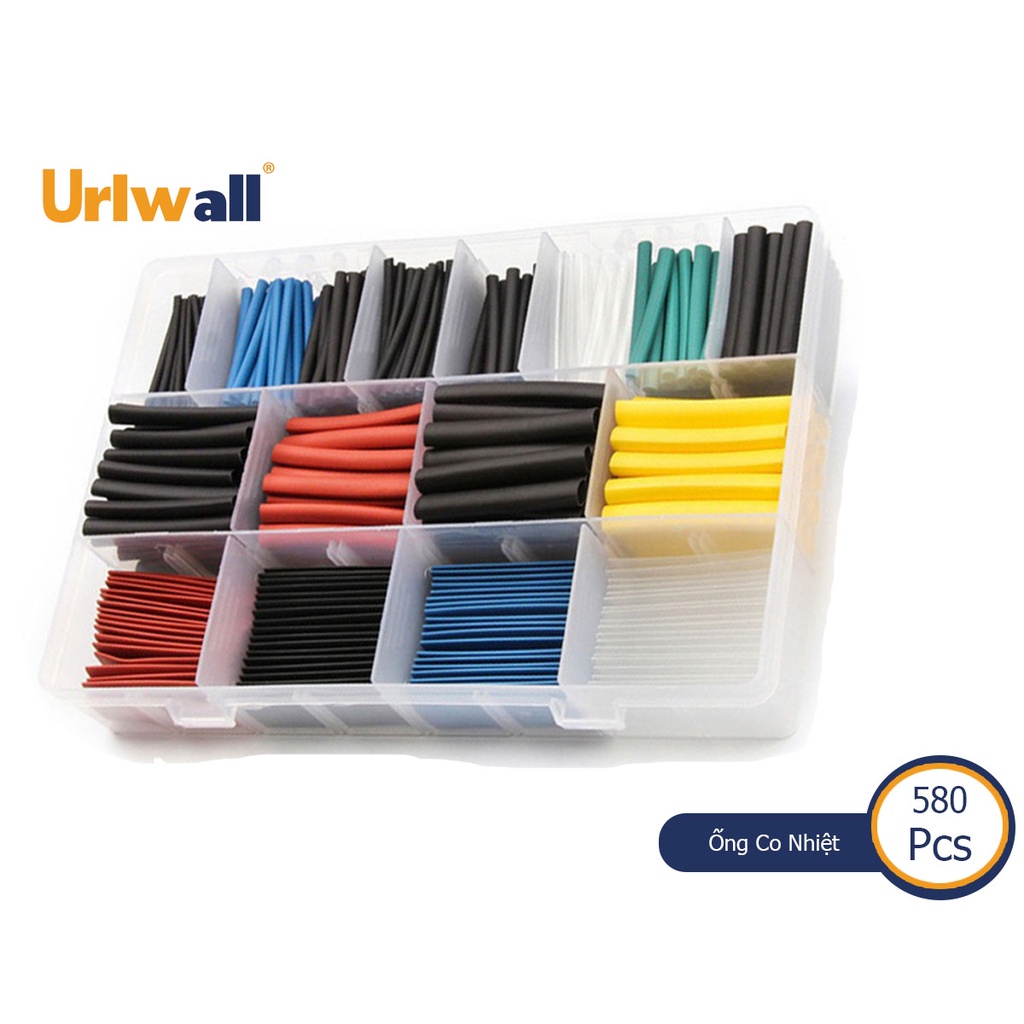 Urlwall Set 580 Ống Co Nhiệt 1mm-10mm Tỉ Lệ 2: 1 Chuyên Dụng Cho Xe Hơi
