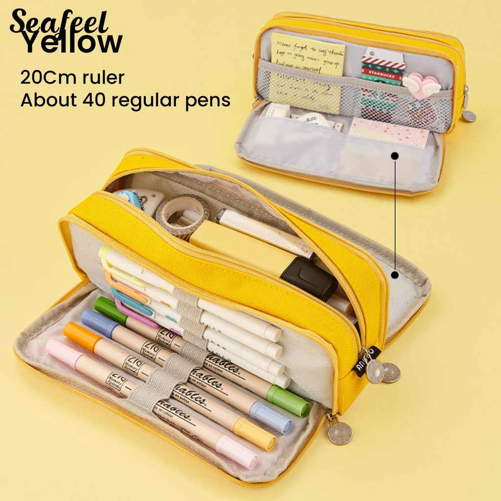 Túi Đựng Bút Màu Trơn Đa Năng Sức Chứa Lớn Tiện Dụng Cho Trường Học