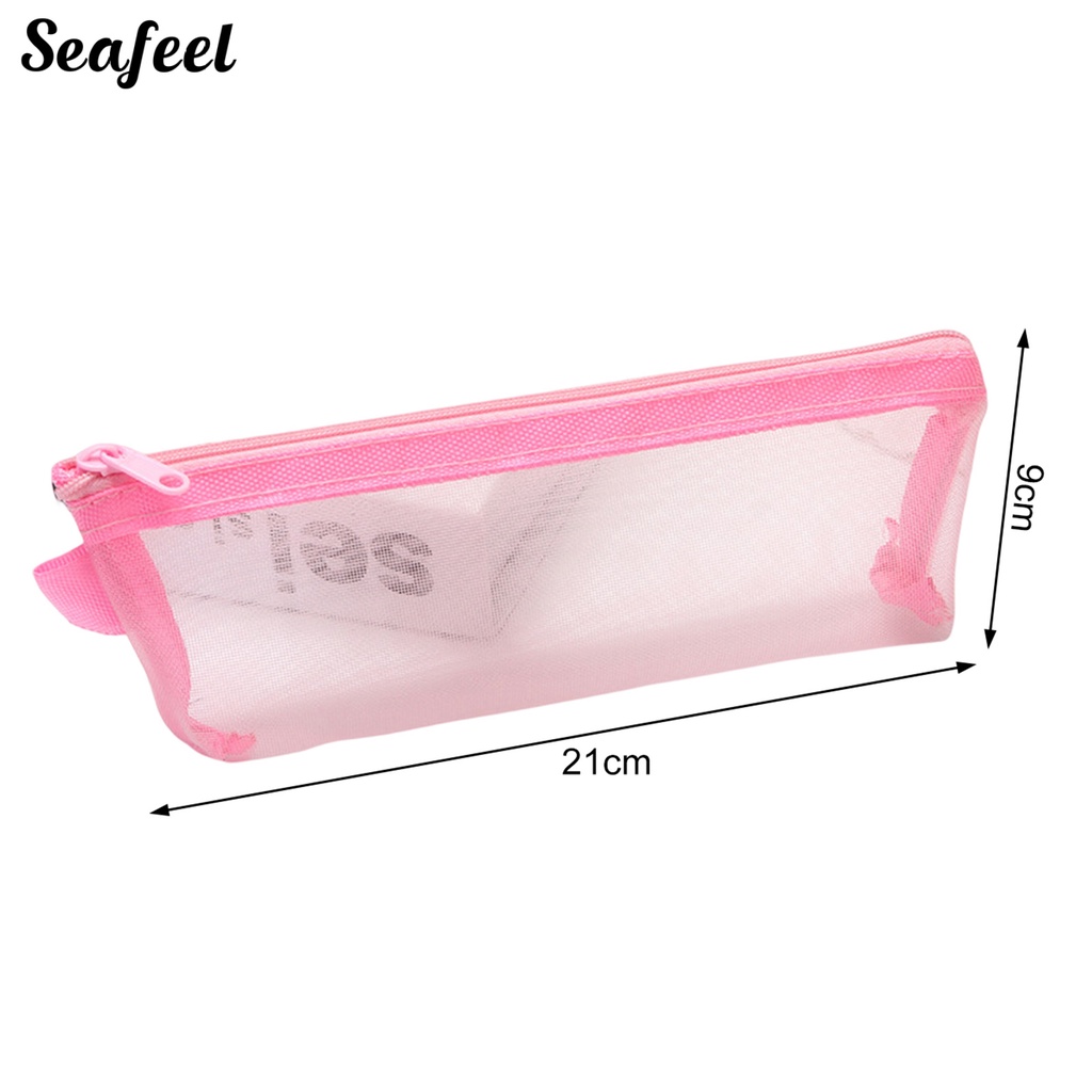 Túi Đựng Bút Dạng Lưới Trong Suốt Sức Chứa Lớn Có Khóa Kéo Tiện Dụng