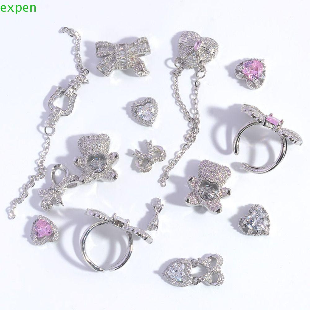 1 Nhẫn Trang Trí Móng Tay Hình Nơ Trái Tim Sang Trọng