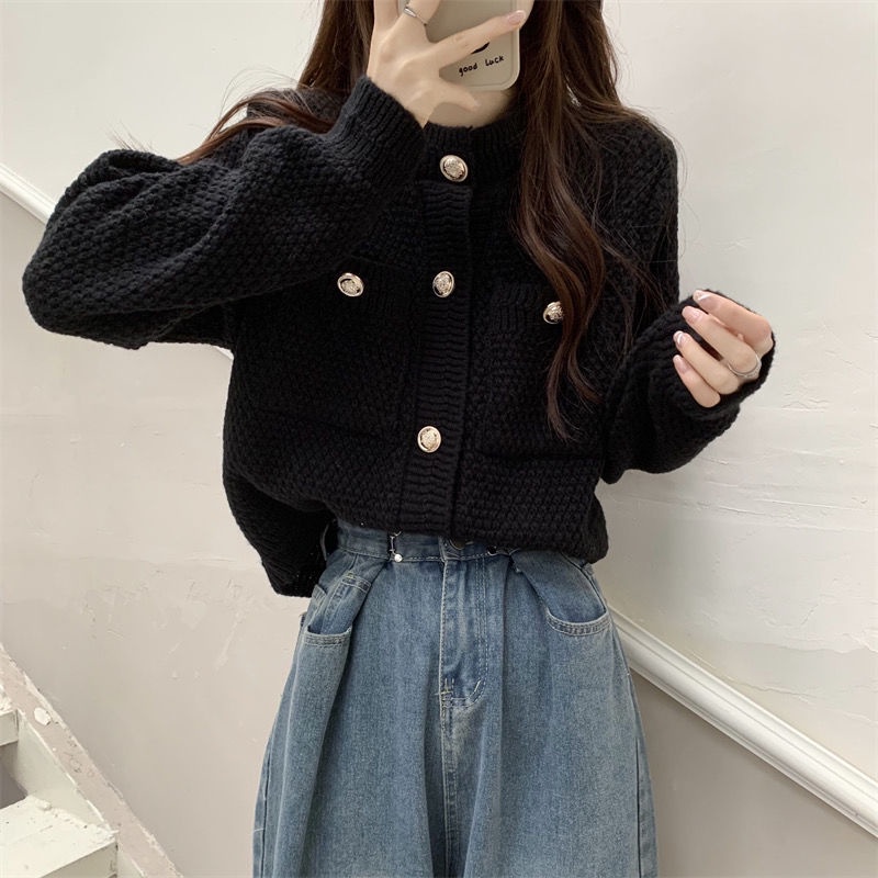 Áo Cardigan Dáng Ngắn Màu Trơn Thời Trang Cho Nữ