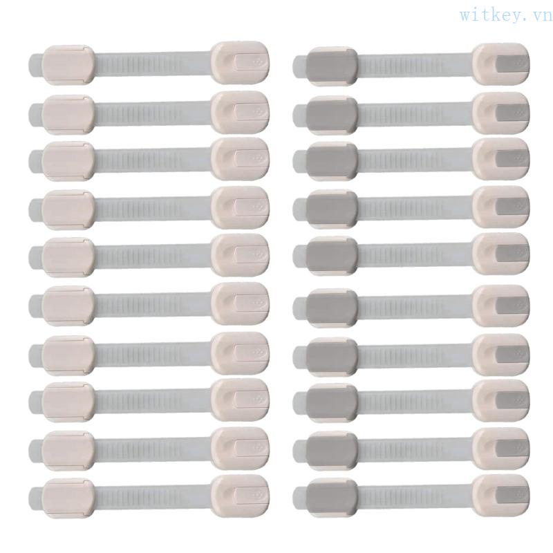 Set 10 Khóa Dây Đôi An Toàn Có Thể Tháo Rời Cho Tủ Và Ngăn Kéo