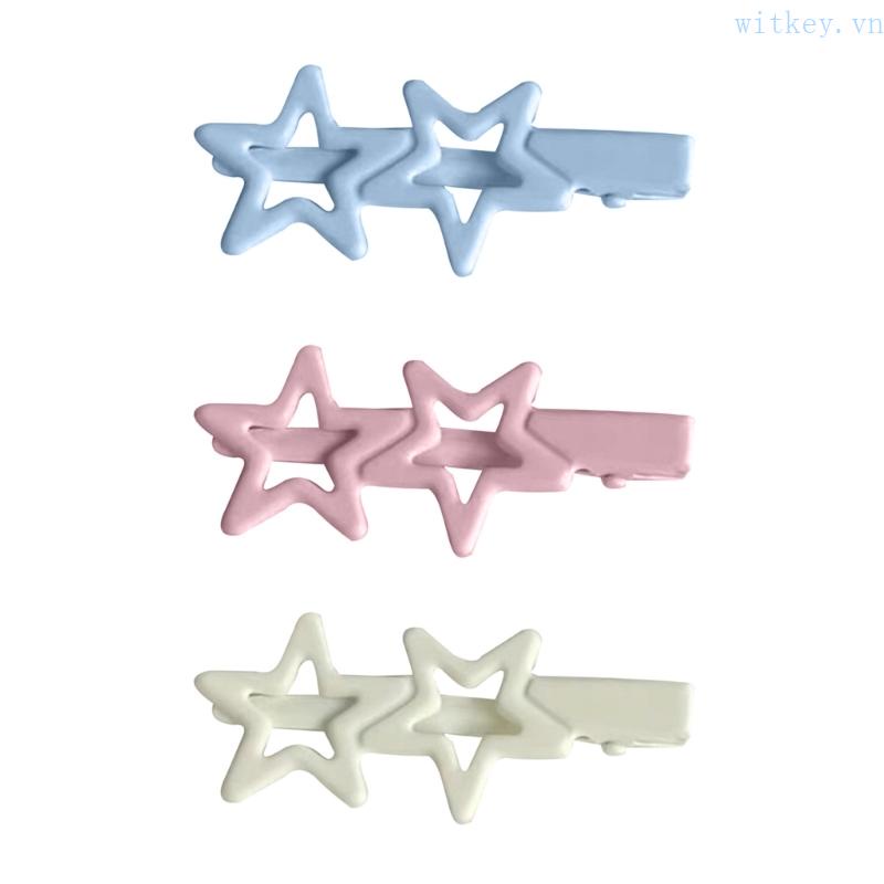 Bộ 10 Kẹp Tóc Mỏng Họa Tiết Ngôi Sao Xinh Xắn Cho Bé Gái Y2k