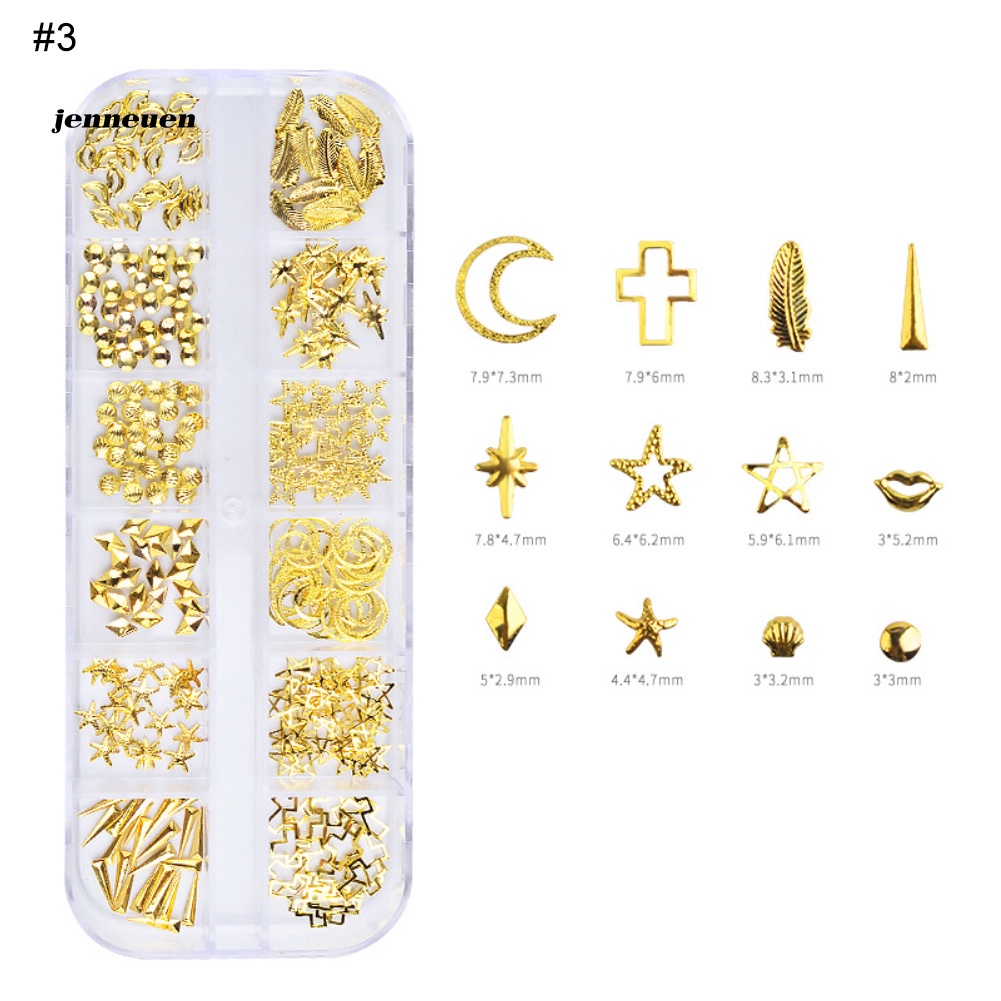 Hộp Phụ Kiện Đinh Tán Kim Loại Trang Trí Móng Nghệ Thuật