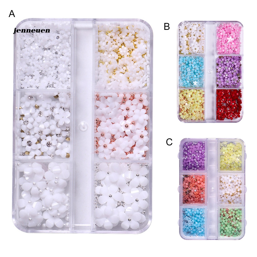 1 Hộp Phụ Kiện Trang Trí Móng Tay Hình Hoa Xinh Xắn