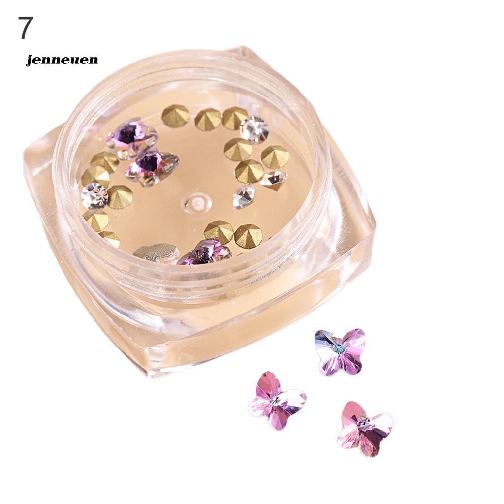 1 Hộp Phụ Kiện Trang Trí Móng Tay Hình Bướm 3D Nhiều Phong Cách Khác Nhau