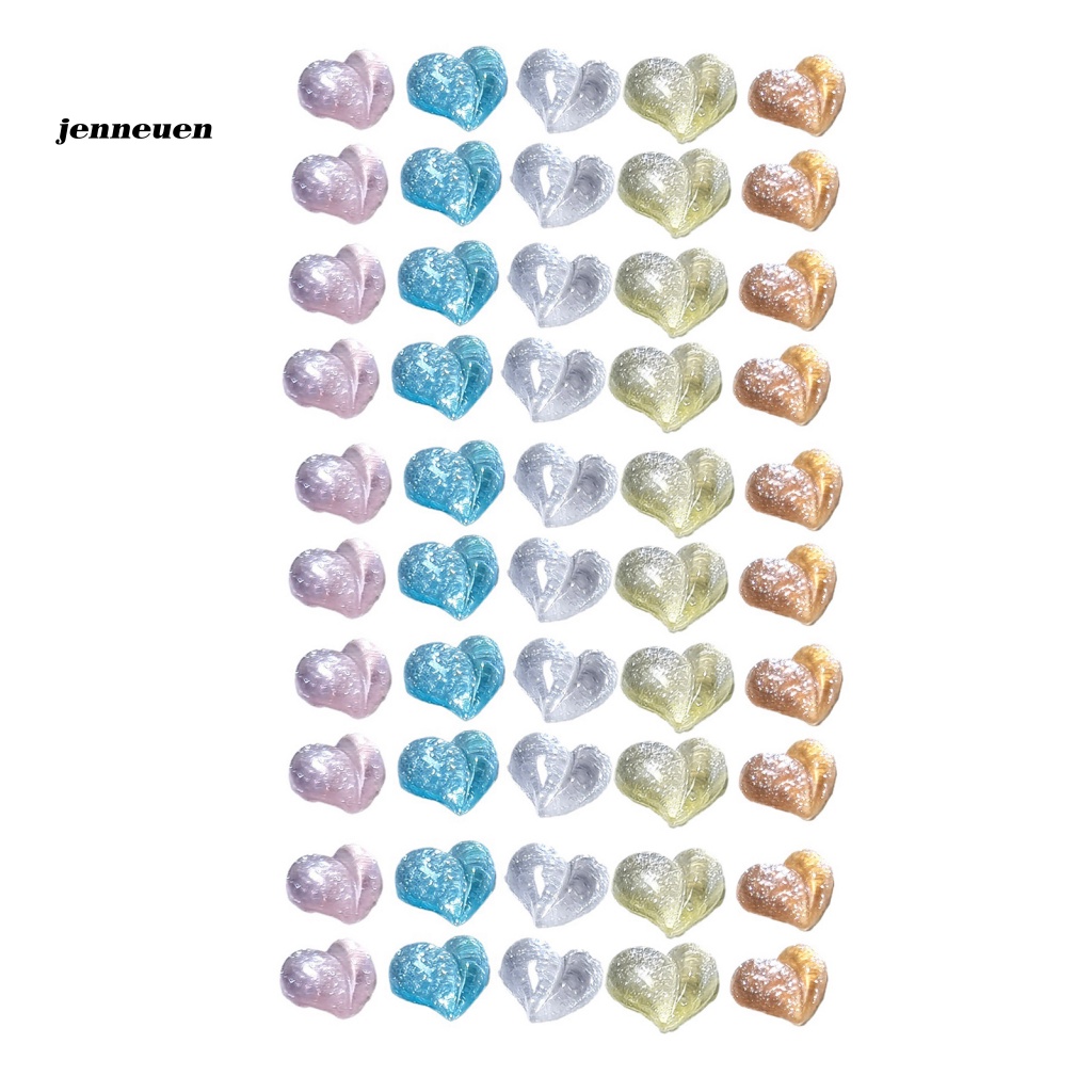 Set 50 Phụ Kiện Trang Trí Móng Tay Mini Hình Ngôi Sao / Trái Tim / Trái Tim Tinh Tế Cho Nữ Charms