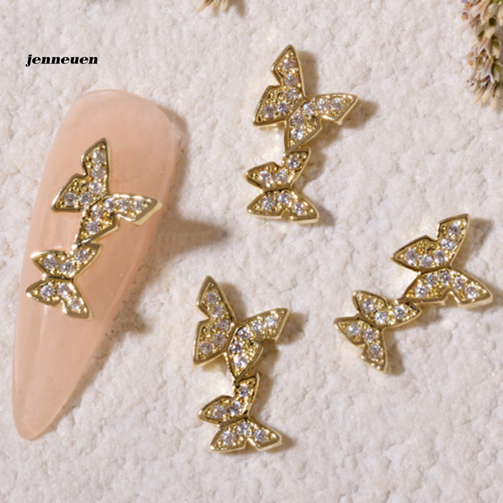 Hộp Phụ Kiện Trang Trí Móng Hình Bướm Màu Sắc Vàng / Bạc Thời Trang Dành Cho Nữ