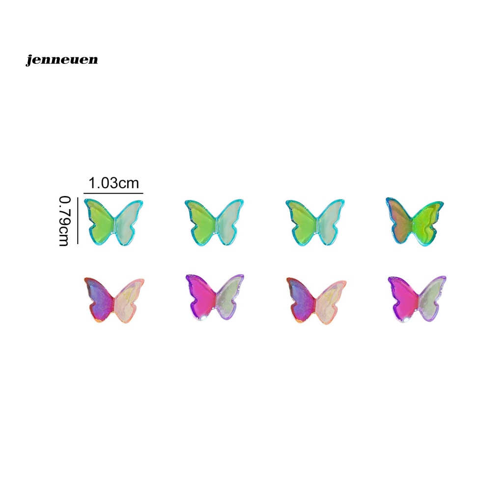Set 24 Phụ Kiện Trang Trí Móng Tay Nghệ Thuật Hình Bướm Bằng Nhựa Resin Dễ Thương