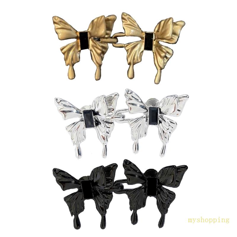 1 Cặp Nút Kim Loại Hình Bướm Có Thể Điều Chỉnh Dành Cho Quần Jean