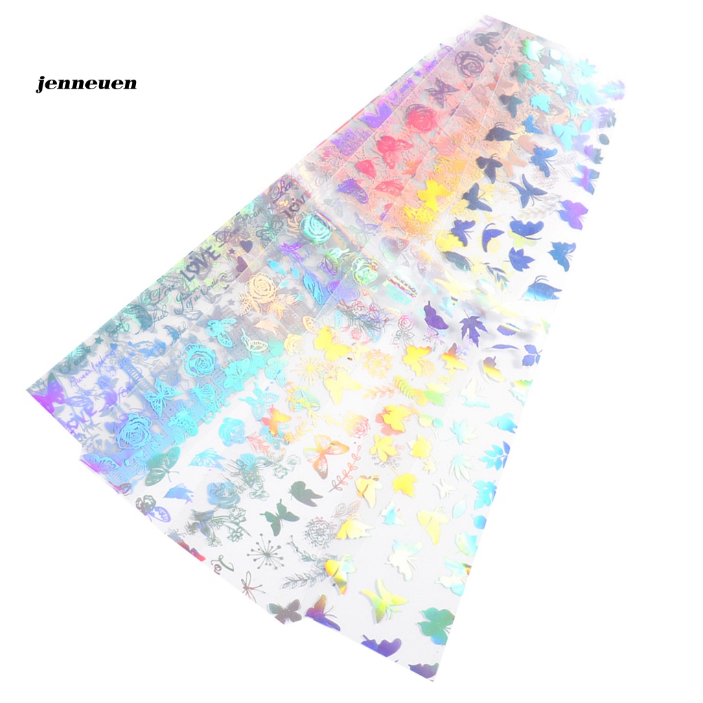 Set 10 Nhãn Dán Móng Tay Mini Màu Laser Lấp Lánh DIY