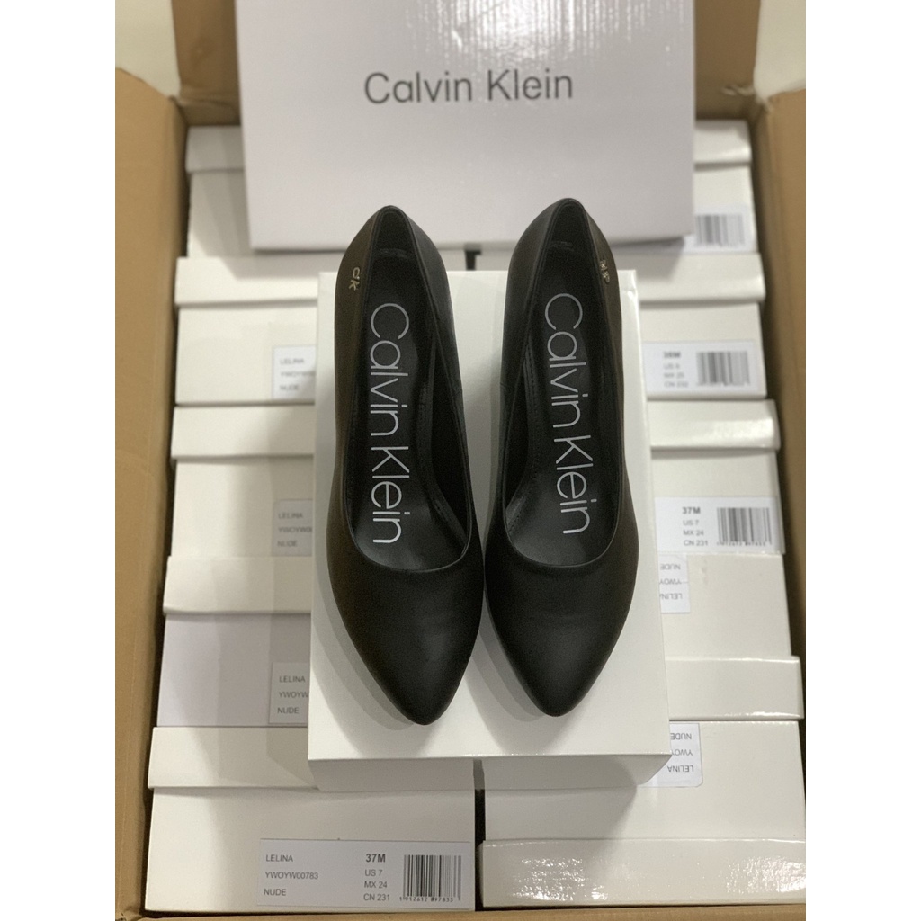 Giày CK trơn 2 đế, mũi nhọn, gót trụ 7cm