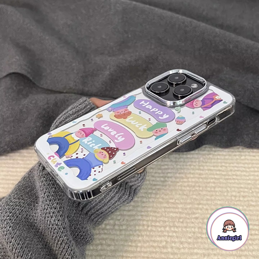 Ốp Điện Thoại Chống Sốc Có Gương Trang Điểm Hình Động Vật Cho iPhone 14 Pro 13 12 / 12Pro 11 Pro Max XR XS