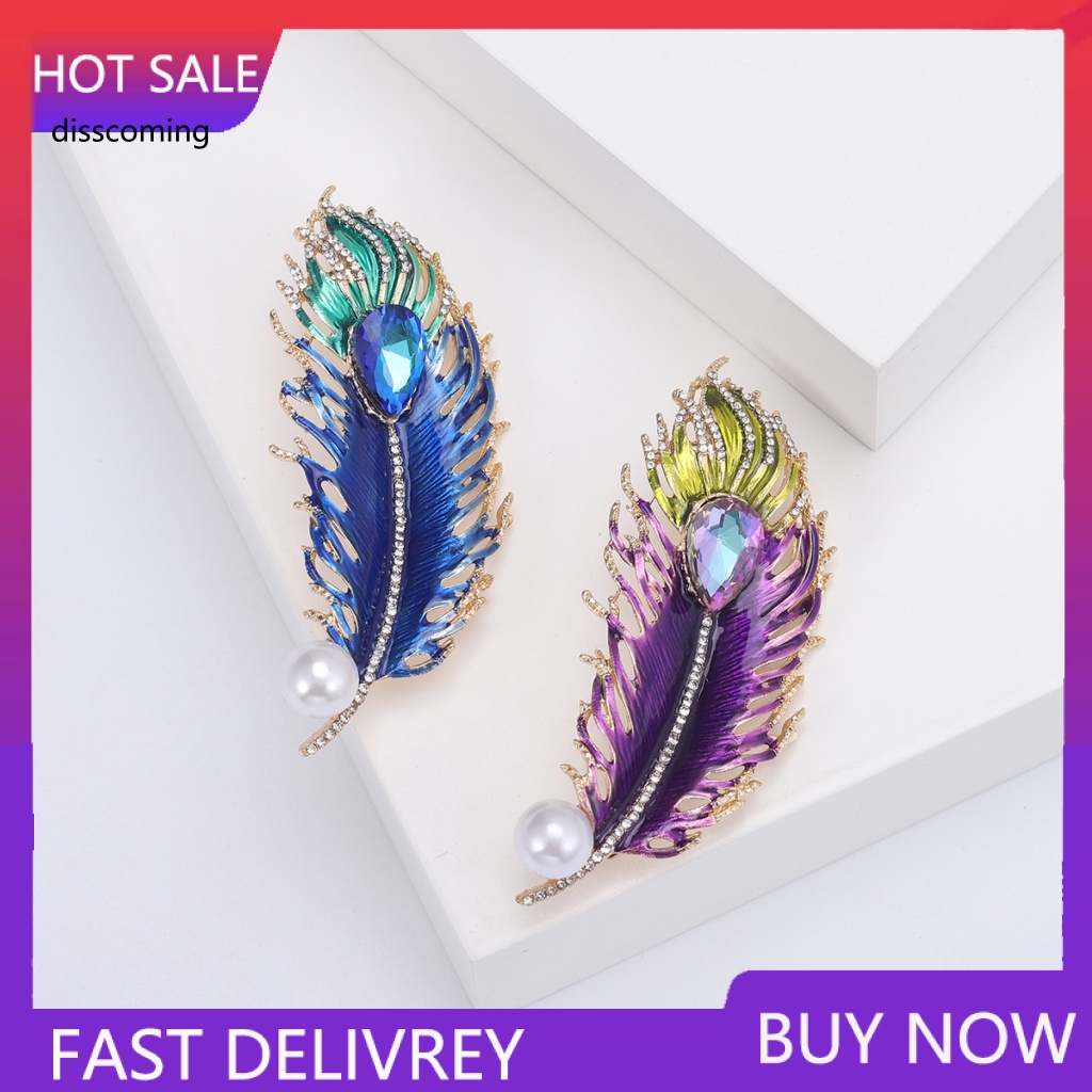 Áo Thun SL SL SL SL SL SL SL| Ghim Cài Áo Hình Lông Công Đính Đá Zircon Cổ Điển Độc Đáo Cho Bất Kỳ Dịp Nào