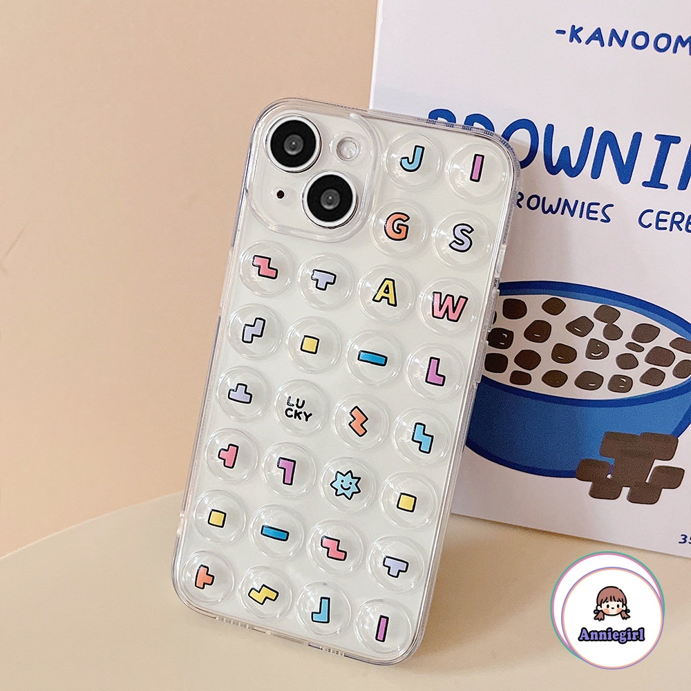 Ốp Điện Thoại Mềm Trong Suốt Chống Sốc In Chữ 3D Dễ Thương Cho IPhone 11 12 13 14 Pro Max X XR XS 7 8 Plus