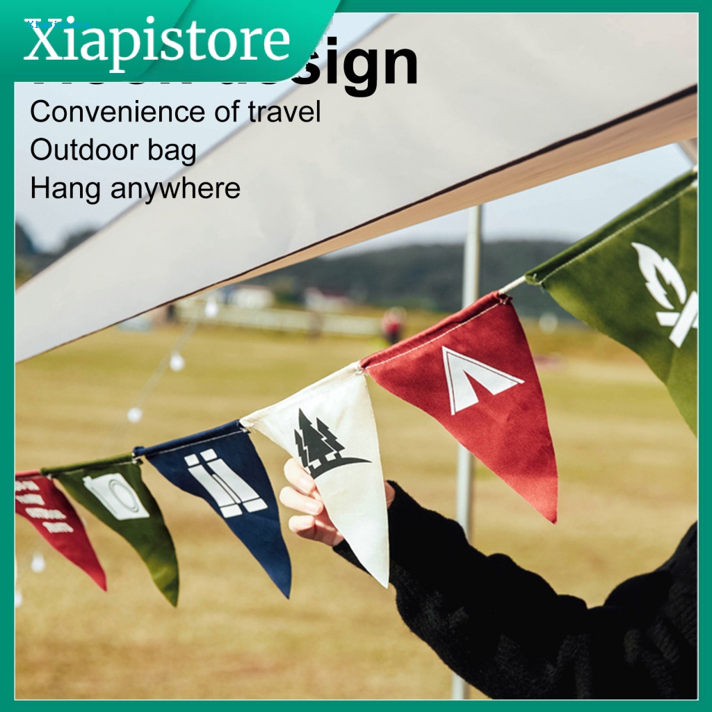Cờ Tam Giác Màu Sắc Tươi Sáng Chống Thấm Nước Dùng Trang Trí Lều Cắm Trại