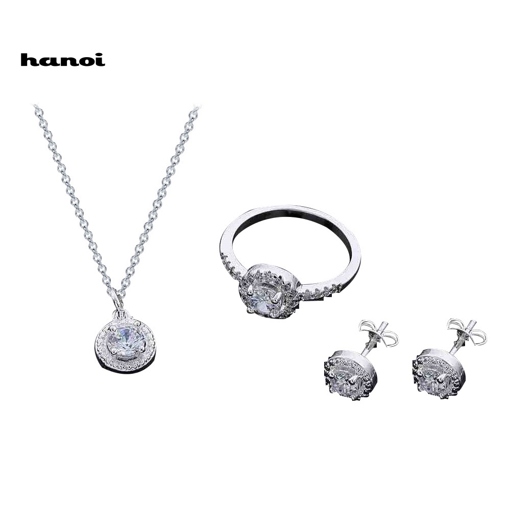 Set Vòng cổ Nhẫn Và Hoa Tai Thời Trang Cao Cấp Cho Nữ