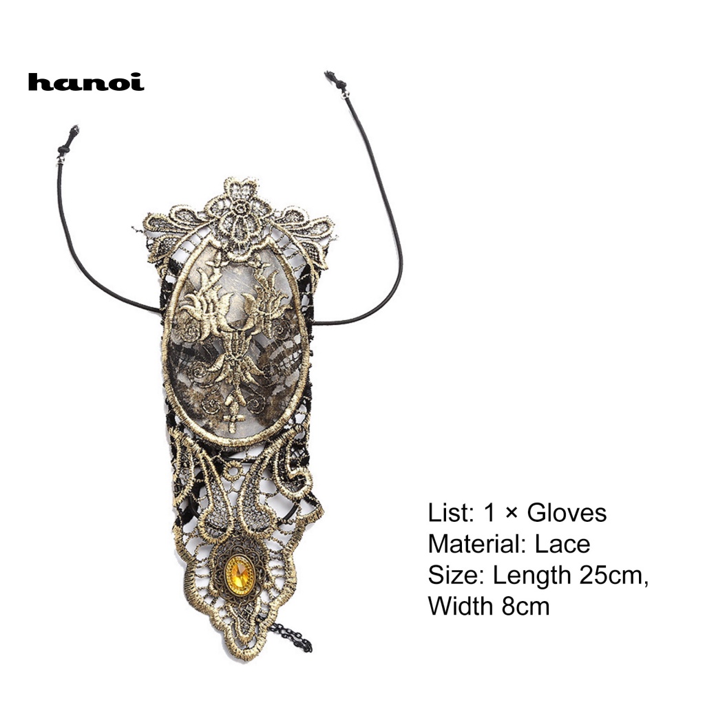 1 Đôi Găng Tay Ren Hoa Xuyên Thấu Nhẹ Nhàng Có Thể Điều Chỉnh Hóa Trang Halloween