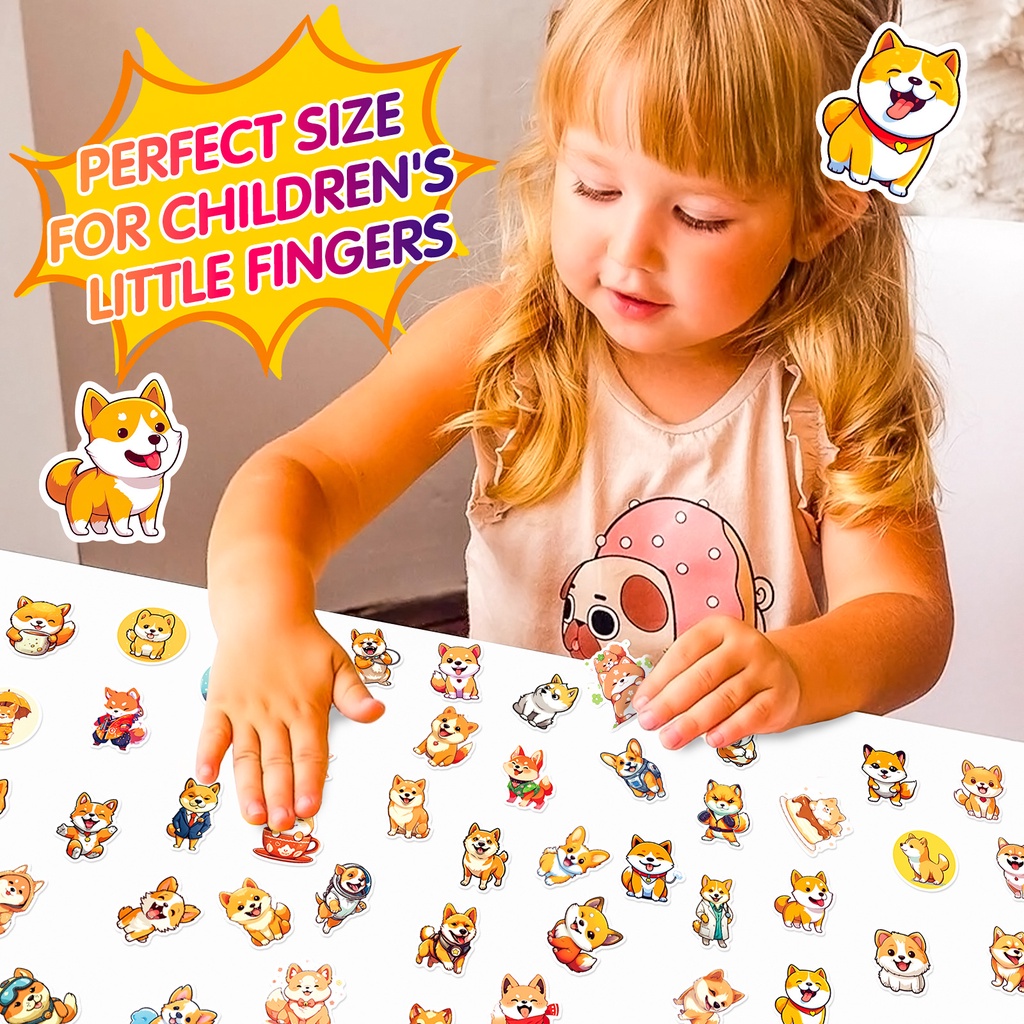Bộ 50 Miếng Dán Hình Chú Chó Shiba Inu Graffiti Dễ Thương Dùng Trang Trí Vali / Laptop / Điện Thoại / Sổ Tay