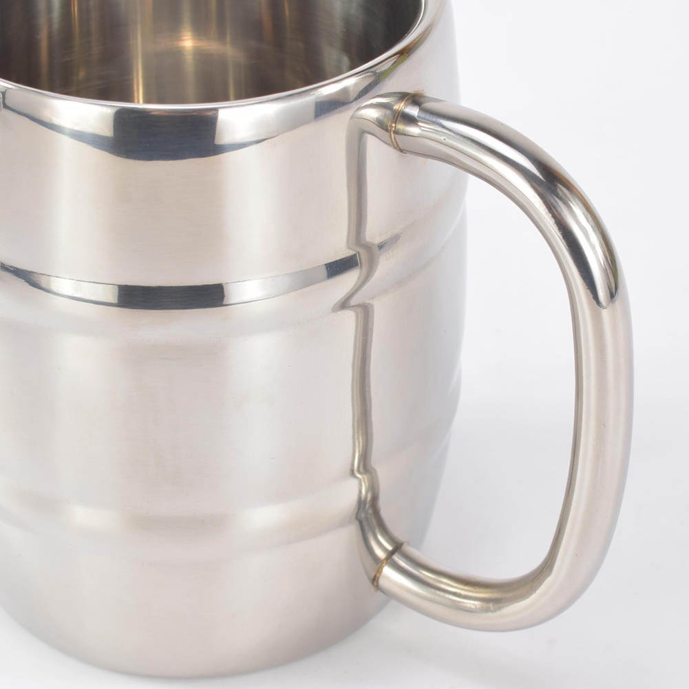 Cốc Uống Bia / Cà Phê Bằng Inox Hai Lớp 420 / 320ml Chuyên Dùng Cho Nhà Bếp