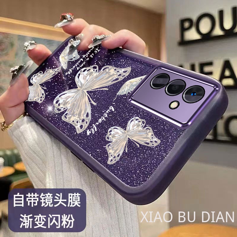 Ốp lưng Samsung A13 5G A04S Ốp Điện Thoại Lens Protection Film Soft Transparent Butterfly Pattern Gradient Color Trường hợp điện thoại Samsung A13 5G A04S Shock Protection Case