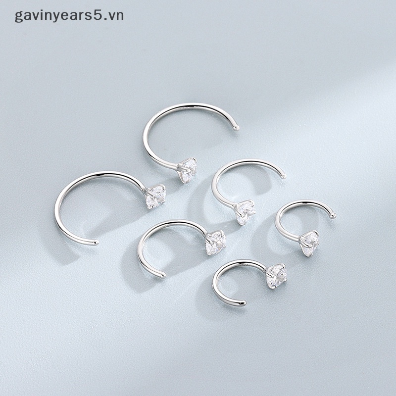 1 Khuyên Tai Tròn Bằng Thép Không Gỉ Đính Đá CZ Helix Tragus Daith Thời Trang Cho Nữ