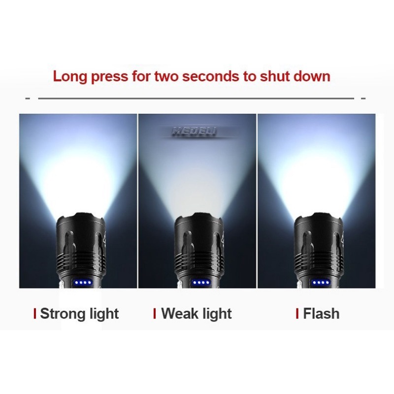 Đèn Pin XHP120 XHP90 26650 Công Suất Cao Sạc USB Tiện Dụng