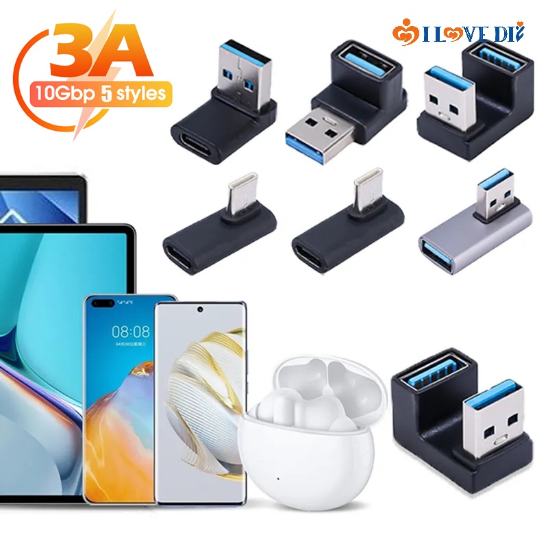 Đầu Chuyển Đổi USB Type-C Hình Chữ L Thông Dụng Cho Laptop / Máy Tính Bảng / Điện Thoại