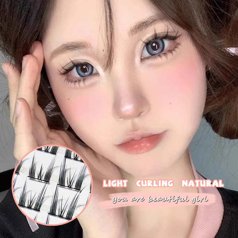 Bộ 42 cụm lông mi giả Derf dày dài cong tự nhiên 3D DIY