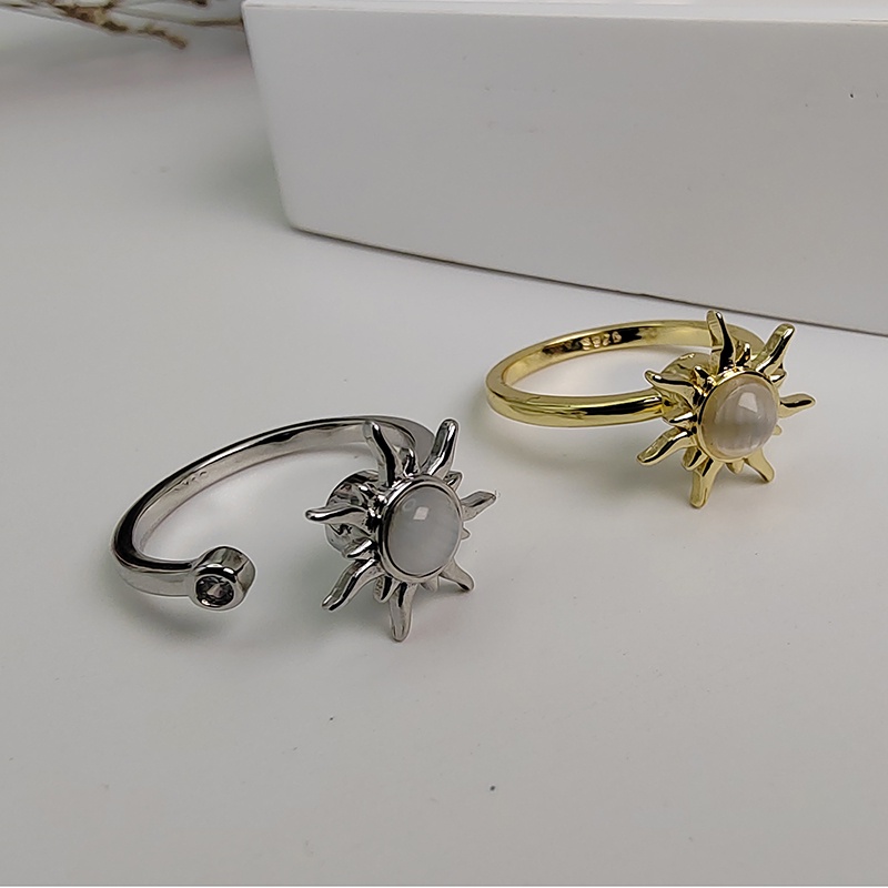 Nhẫn Hình Hoa Hướng Dương Phong Cách Bohemian Đơn Giản Cho Nữ