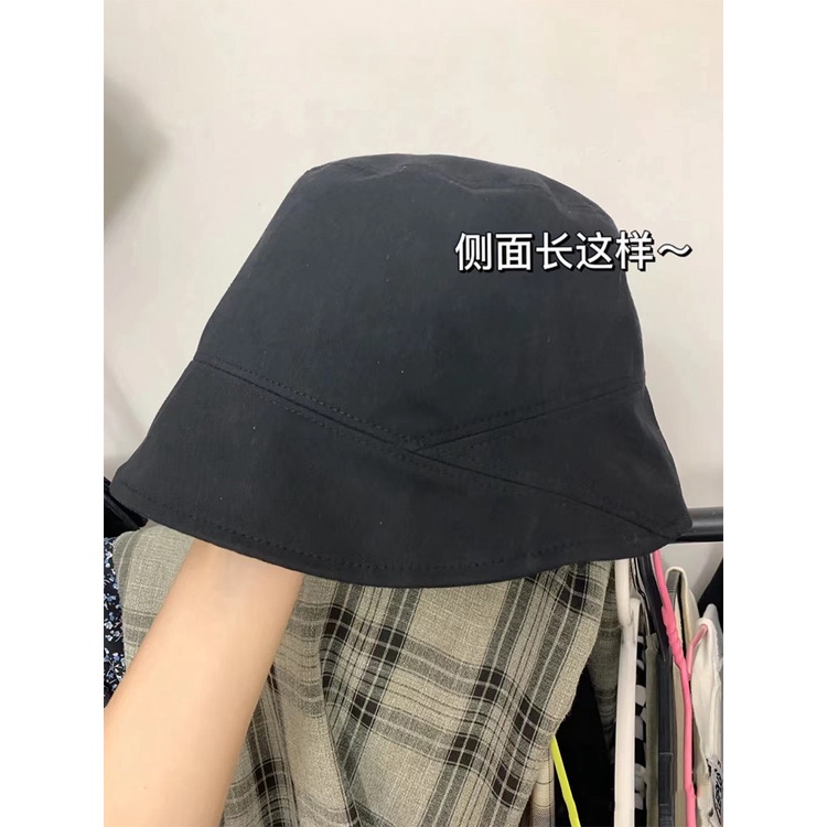 Mũ Bucket Màu Đen Trơn Phong Cách Thời Trang Hàn Quốc Dành Cho Nữ