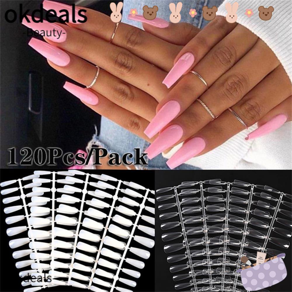 Bộ 120 Móng Tay Giả Bằng Acrylic Chuyên Dụng Cho Trang Trí Móng DIY