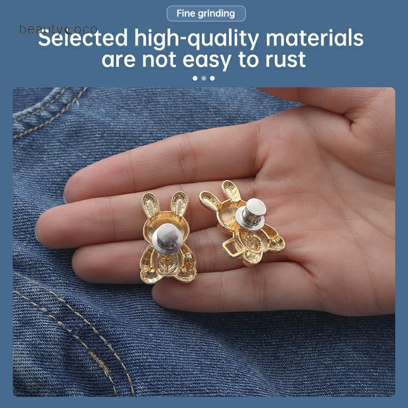 Beautycoco🍊Nút Trang Trí Thắt Lưng Quần Jean Hình Thỏ Dễ Thương