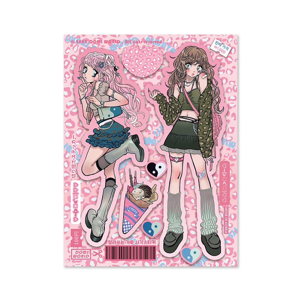 Miếng Dán Trang Trí Điện Thoại / Máy Tính Bảng Kiểu Hàn Quốc 2023Domi