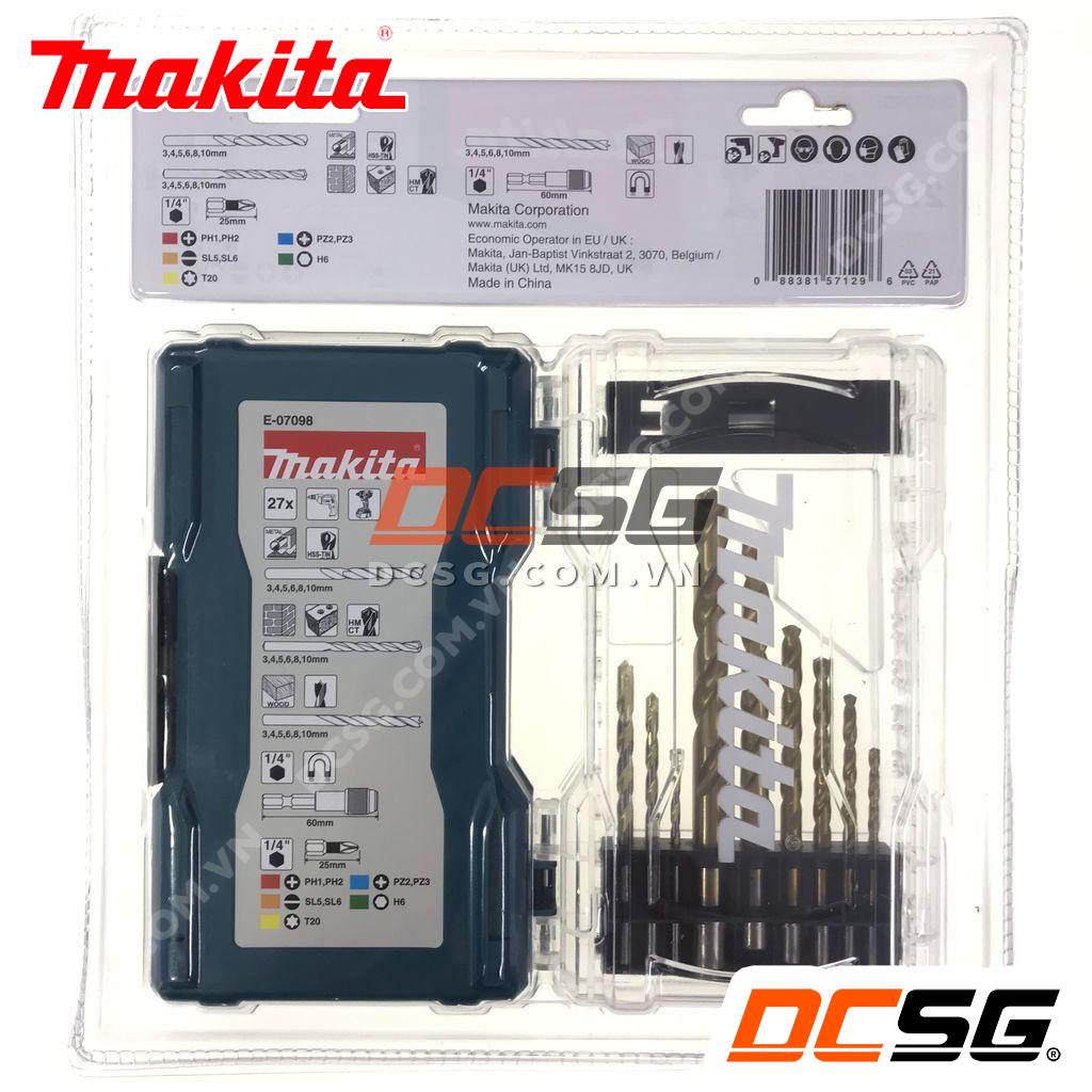 Bộ mũi khoan và mũi vít 27 chi tiết Makita E-07098 | DCSG