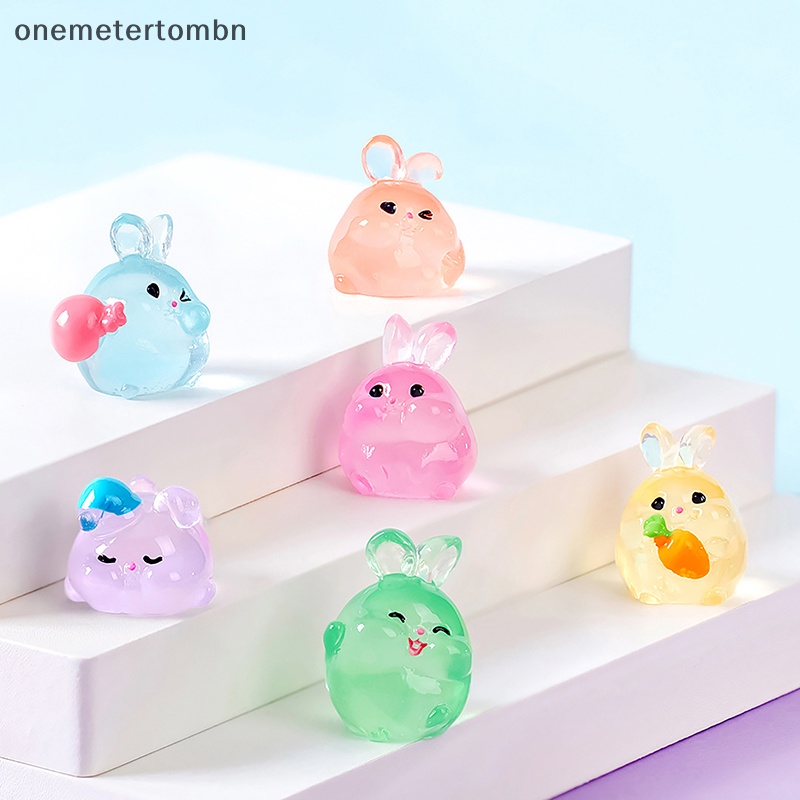 Set 3 Thỏ Con Hoạt Hình Mini Phát Sáng Xinh Xắn Dùng Để Trang Trí Tiểu Cảnh
