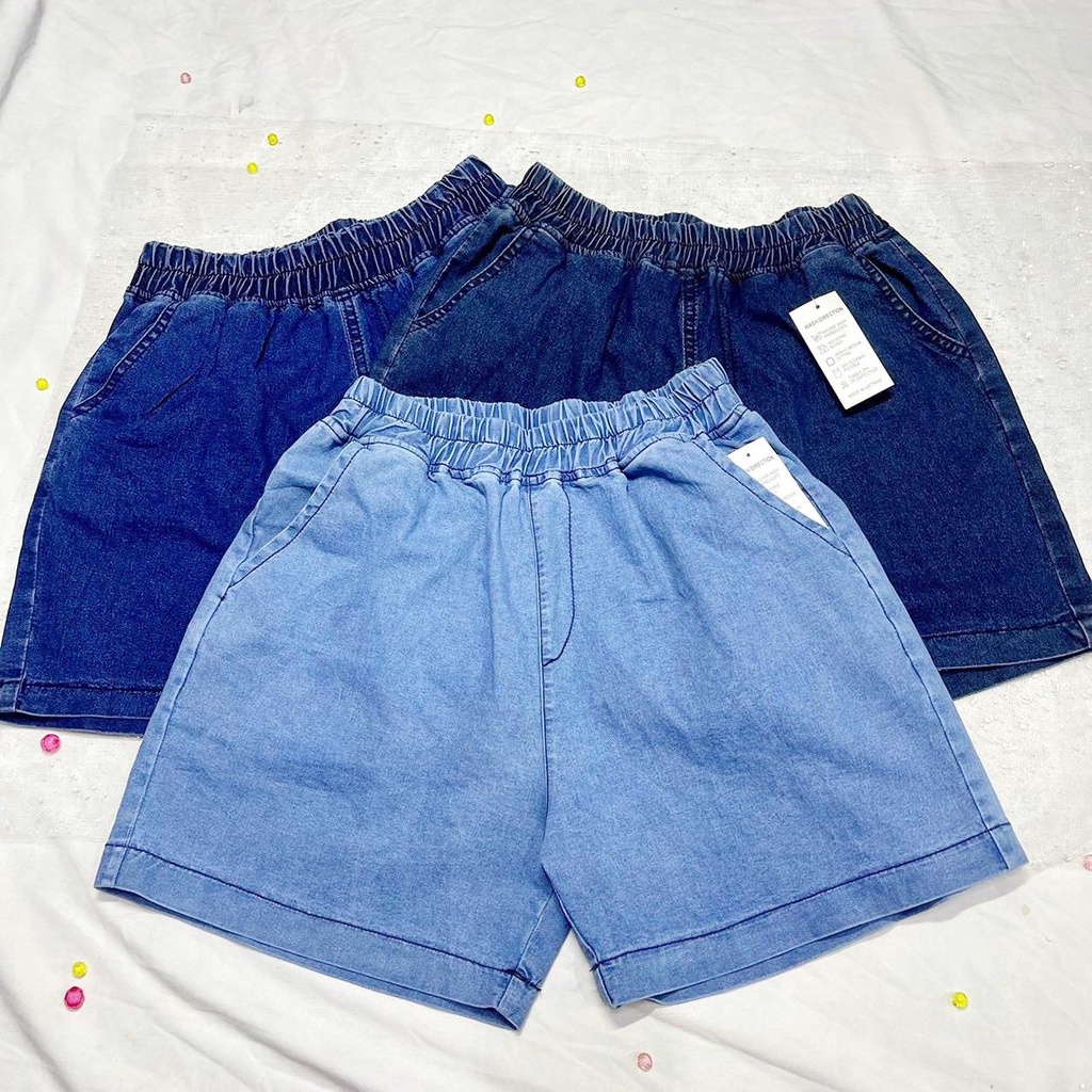 Quần đùi nữ denim lưng thun, quần short jean nữ co giãn chất đẹp
