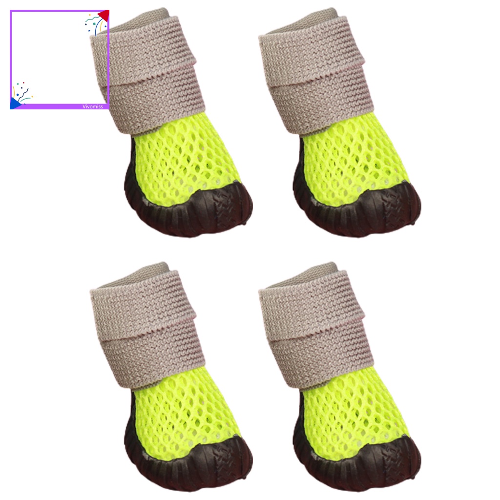 Bộ 4 Giày Bốt Đi Mưa Siêu Nhẹ Đa Năng Thời Trang Mùa Hè Cho Thú Cưng