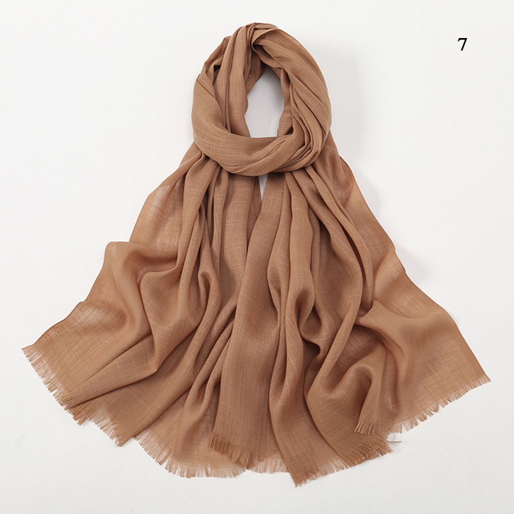 Khăn Trùm Đầu Bằng Cotton Mềm Mại Màu Trơn Đa Năng Phong Cách Hồi Giáo
