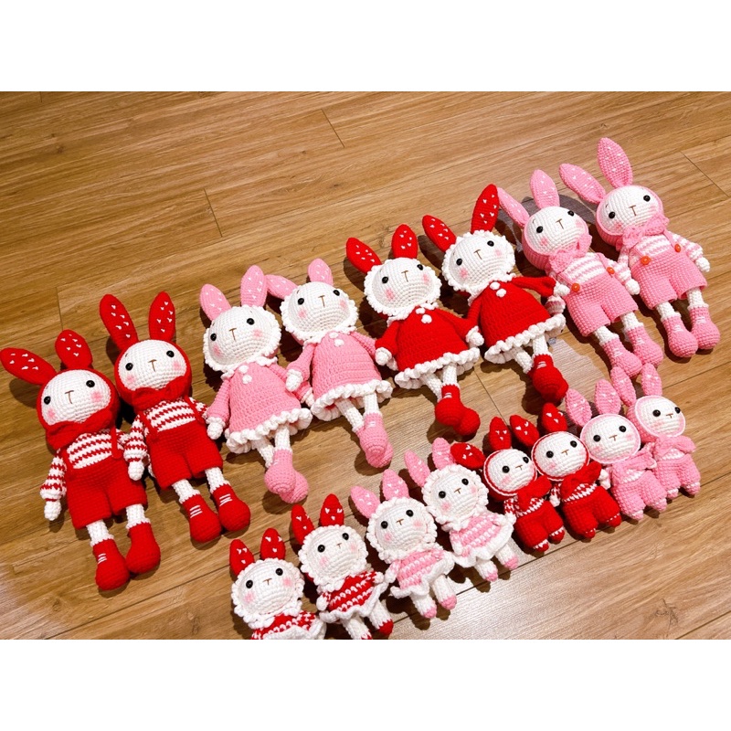 Gấu bông, Thỏ mimi handmade cao cấp Amigurumi - Búp bê Thỏ bông len móc tay thủ công dễ thương làm quà cho bé
