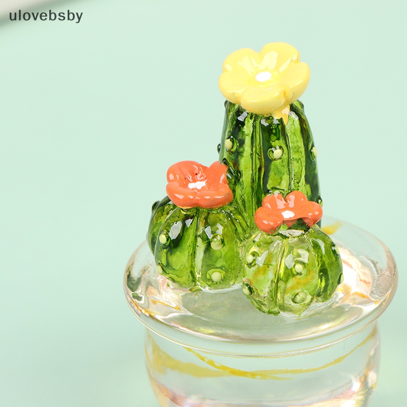 Mô Hình Cây Xương Rồng Mini Bằng Thủy Tinh Để Bàn Trang Trí