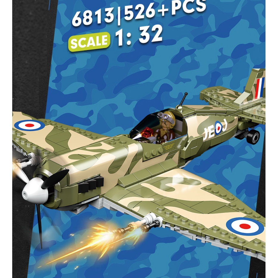 Bộ 526 Mô Hình Máy Bay Chiến Đấu MOC MK9 Spitfire DIY Tỷ Lệ 1: 32