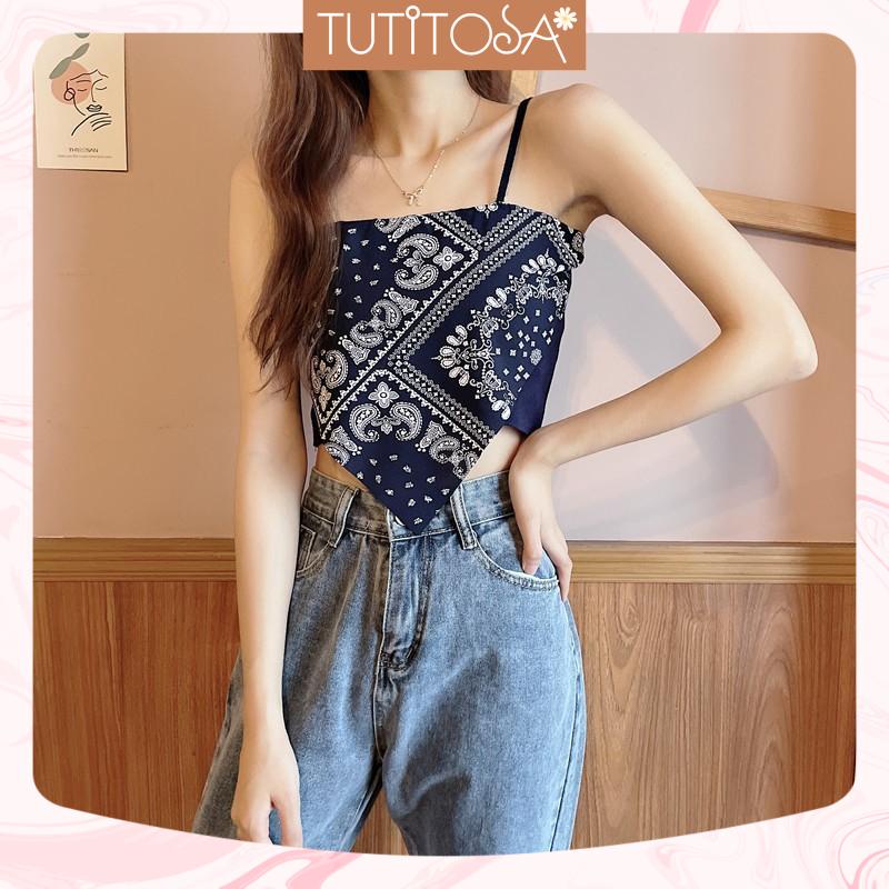 Áo yếm họa tiết hai dây nhỏ - TUTITOSA