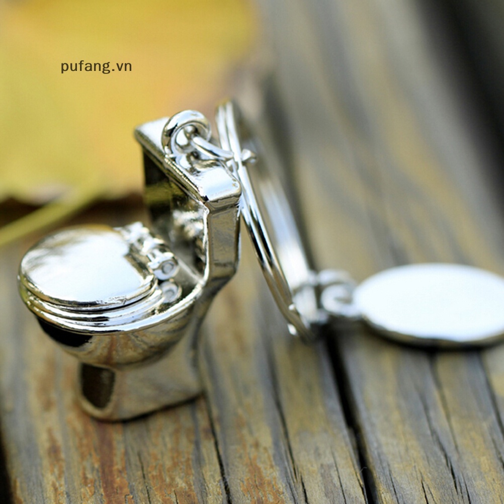 Pufang dễ thương mini toilet forever keychain móc khóa kim loại chìa khóa keyfob creative gift vn