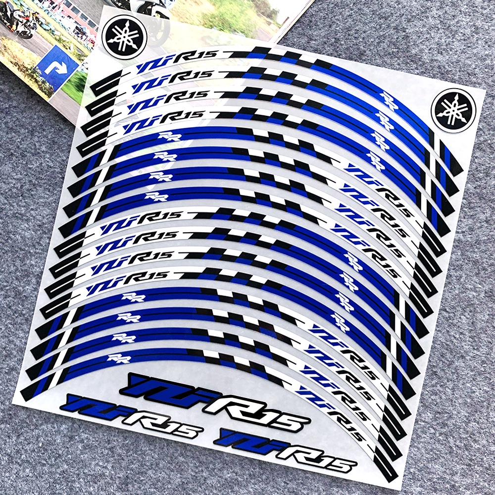 Miếng Dán Phản Quang Trang Trí Vành Bánh Xe Scooter Yamaha YZF R15 YZF R15